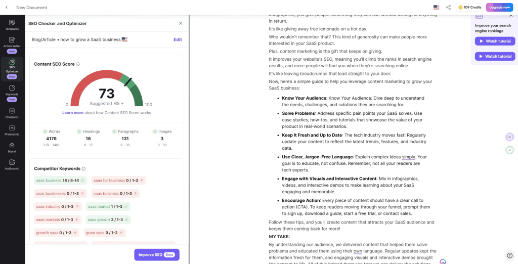 AI Document Editor + SEO Optimizer - Writesonic Review