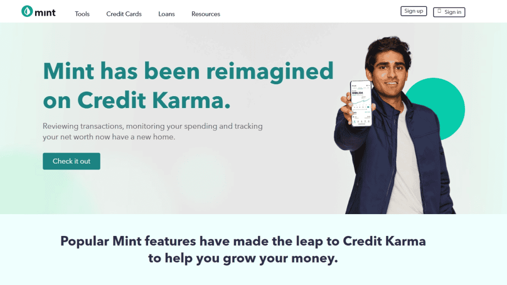 Mint - An example of a personal finance management app