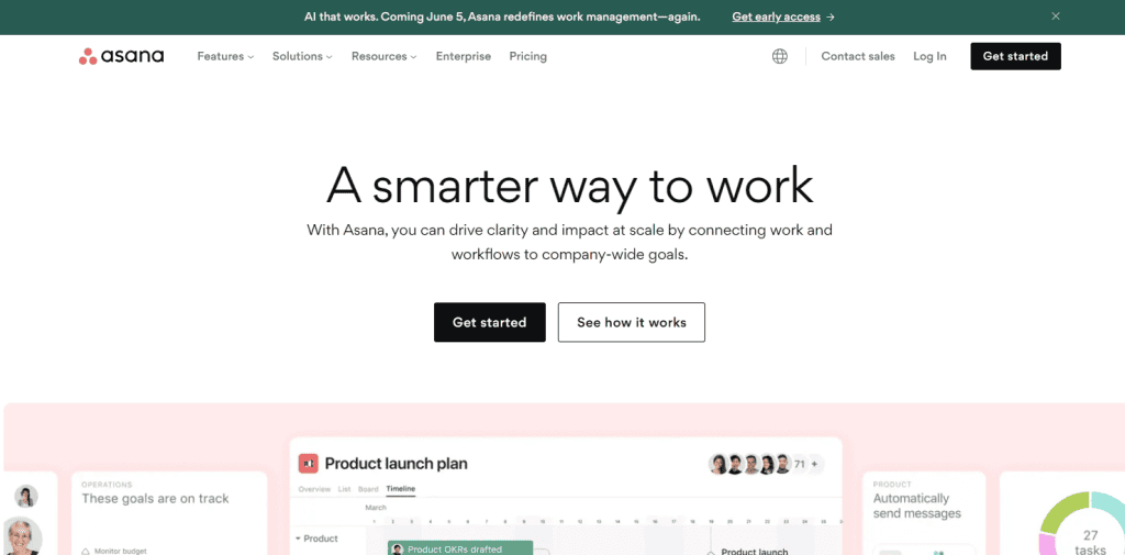 Asana - An example of a remote team collaboration platform
