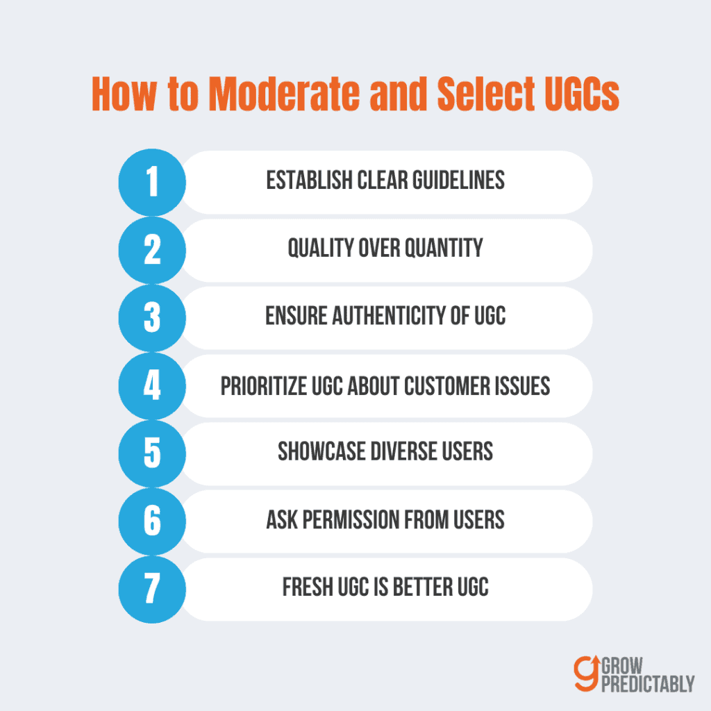 Guidelines for Moderating and Selecting UGC