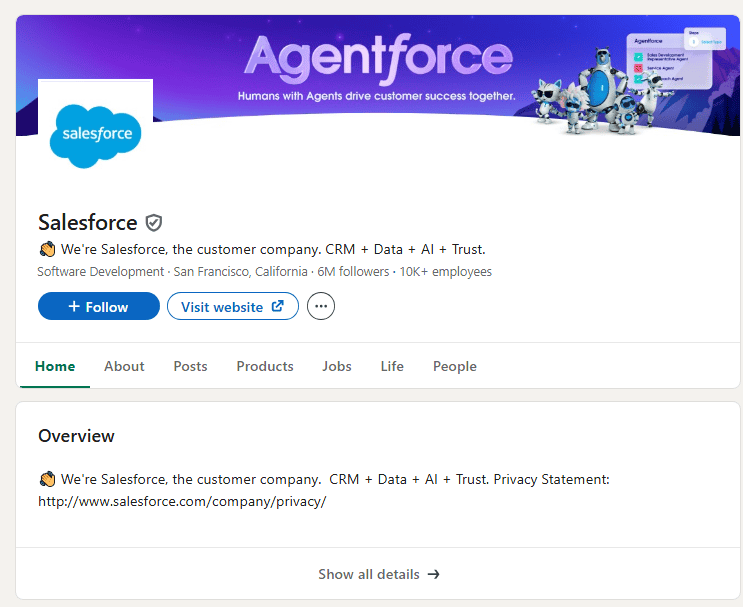 Salesforce's Official LinkedIn Account