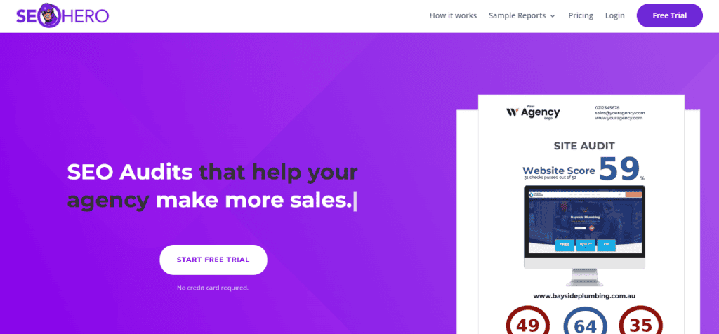 SEOHero, a tool that helps with users' SEO audits.