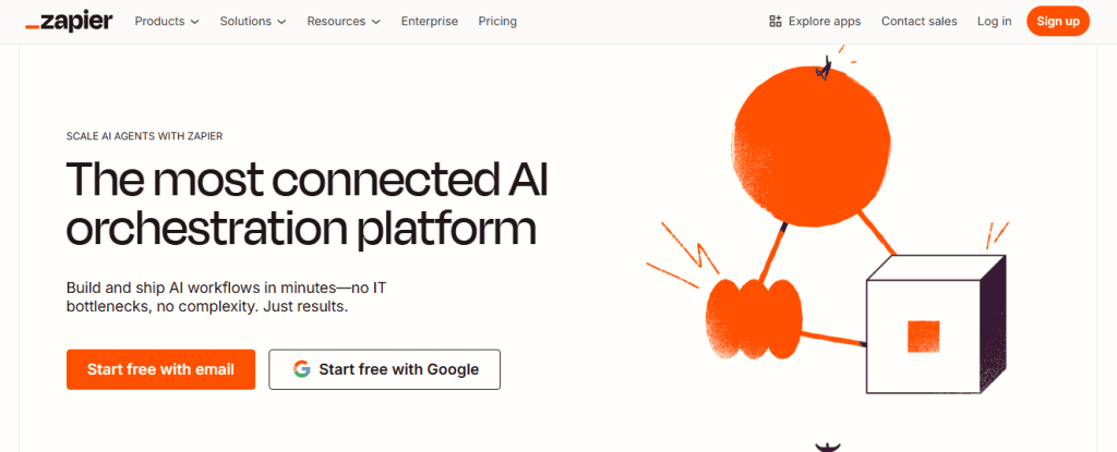 Zapier hails itself as "the most connected AI orchestration platform" on its website homepage.