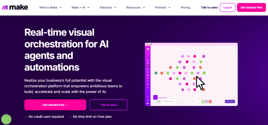MAKE give its targets a strong offer with its real-time visual orchestration platform that is free to use forever.