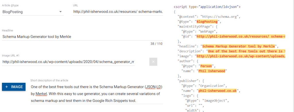 Merkle's schema markup generator helps with creating schema without coding through its visual interface.