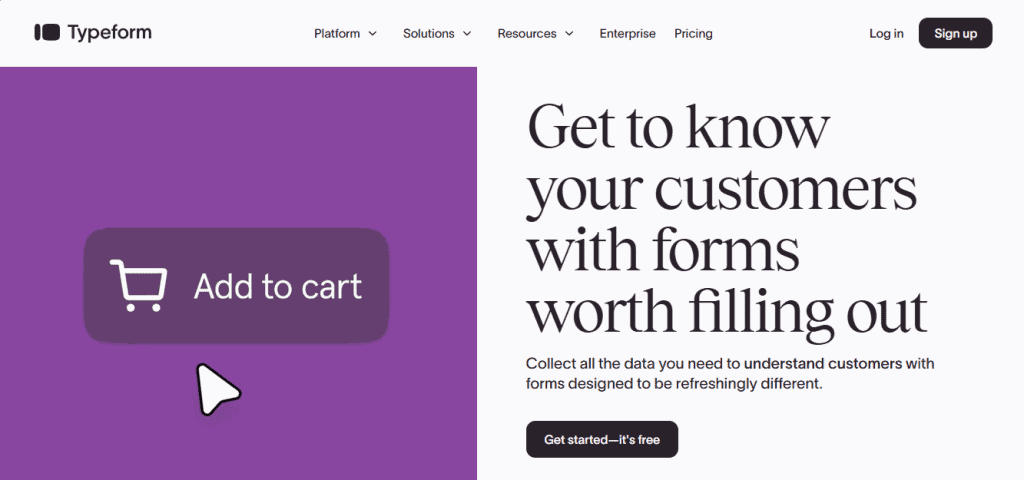 Typeform allows users to create unique forms for free.