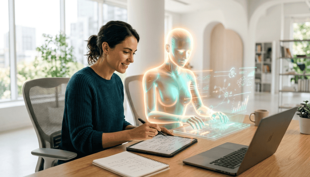 Founder and AI working side by side as co-thinkers on a shared problem